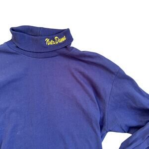 Vtg 1990s Majestic Notre Dame Embroidered Turtle Neck Size M